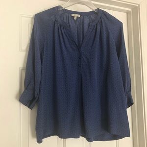 Joie Blue Peasant Blouse